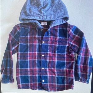 Plaid Hooded Kids Shirt